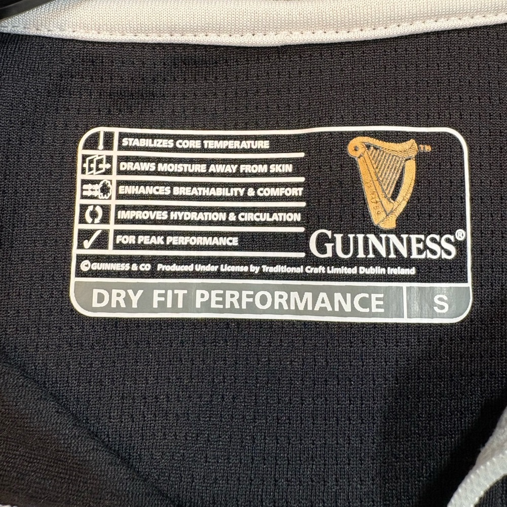 Guinness Dry Fit Performance Full-zip Jacket Women's Small Black And White - Picture 4 of 4